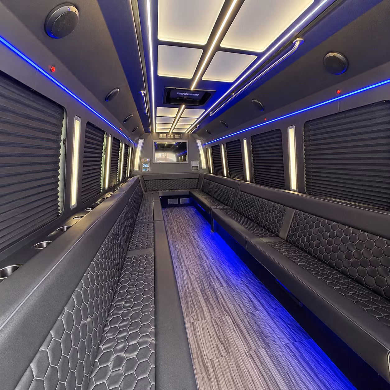 antioch 30 passenger party bus interior