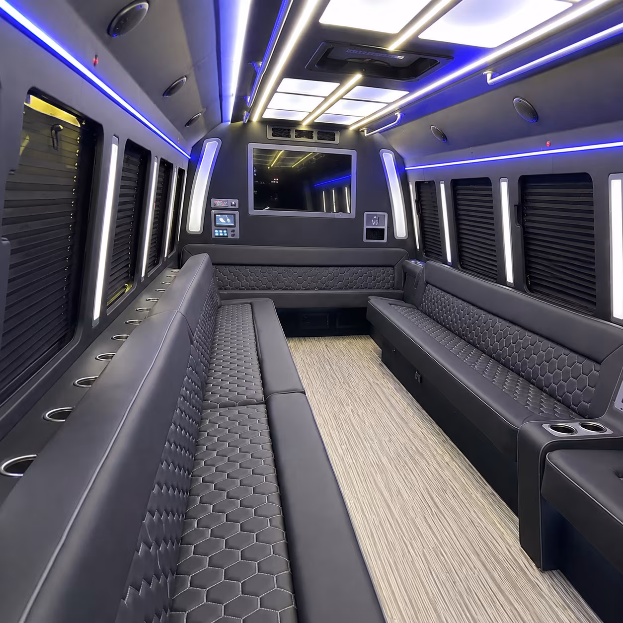 antioch 40 passenger party bus inside