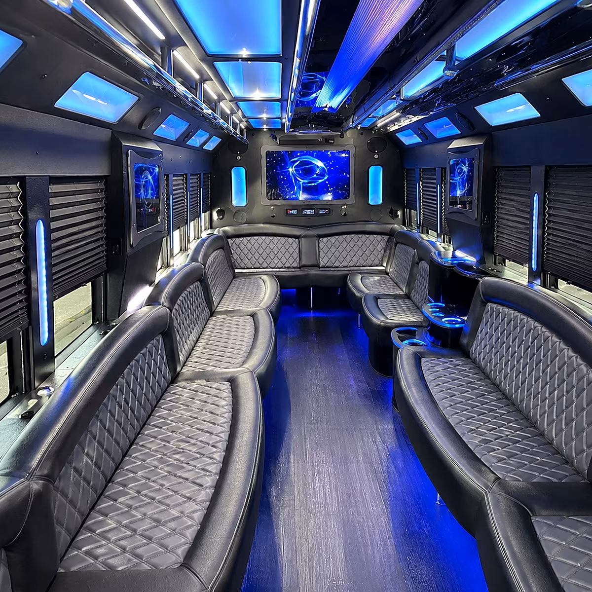 antioch 50 passenger party bus interior